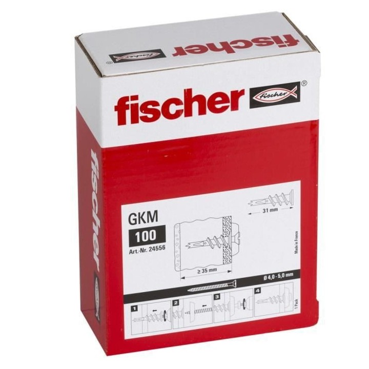 FISCHER - Cheville pour plaque de plâtre GKM - Boîte de 100