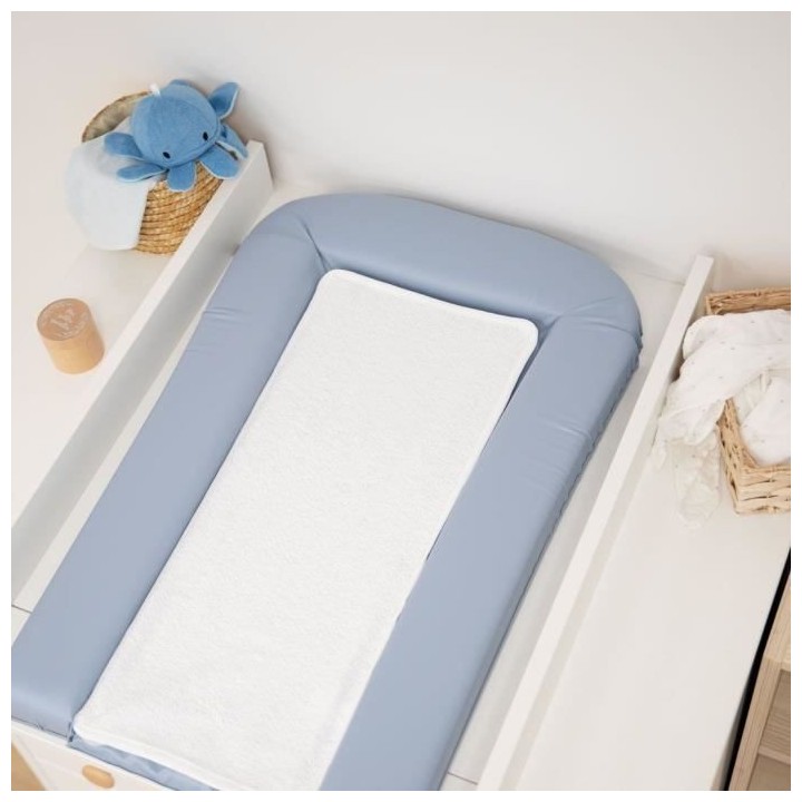 MATELAS a LANGER PVC AVEC 2 ÉPONGES AMOVIBLES/CONFORT 42x70 cm BLEUET