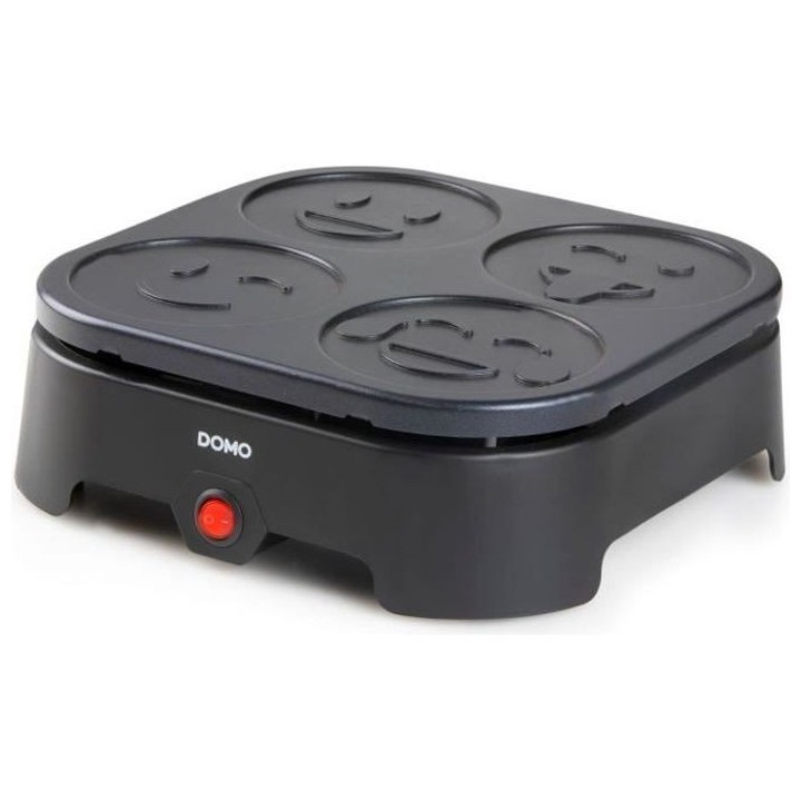 Crépiere DOMO - 4 crepes - Motifs EMOJI - revetement anti-adhésif -