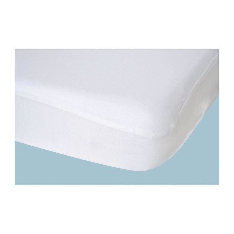 DOMIVA Drap housse tout en 1 Uni - Jersey - Imperméable - Blanc - 40 x 80 cm