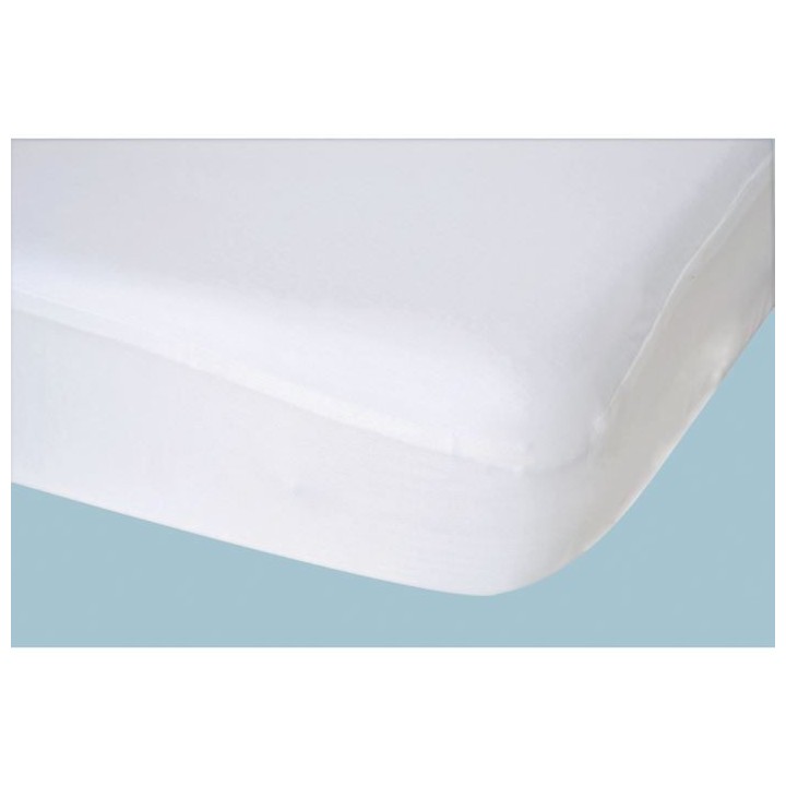 DOMIVA Drap housse tout en 1 Uni - Jersey - Imperméable - Blanc - 40