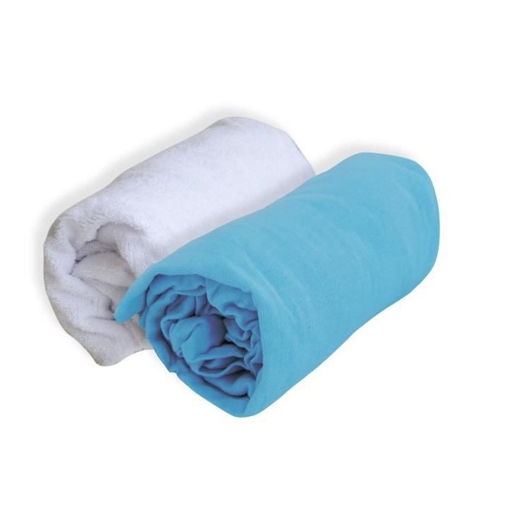 DOUX NID Lot 1 Alese + 1 Drap Housse - 70 X 140 Cm - Turquoise