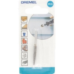 Fraise en Carbure de Tungstene a dents structurées DREMEL 9931 (Pour Sculpter/Graver le Métal/Bois, Ø 6,4mm)