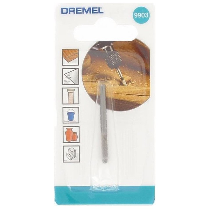 Fraise en carbure de tungstene DREMEL 9903 (Diametre 3,2 mm, Bout côn