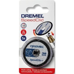 Lot de 5 disques DREMEL S476 EZ SpeedClic (ø 38mm, Epaisseur 1,2 mm pour Découper Plastiques et PVC)