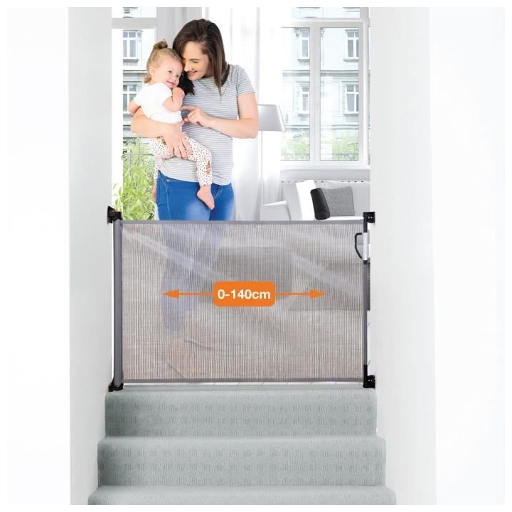 DREAMBABY Barriere de sécurité rétractable - A visser - Ouverture a