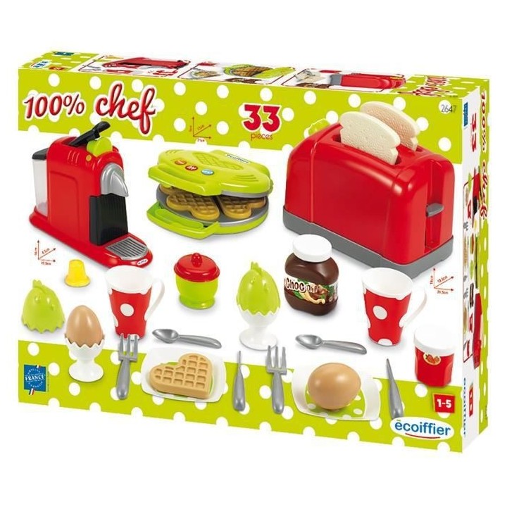 ECOIFFIER Coffret toaster - Collection 100% Chef - Conseillé des 18 m