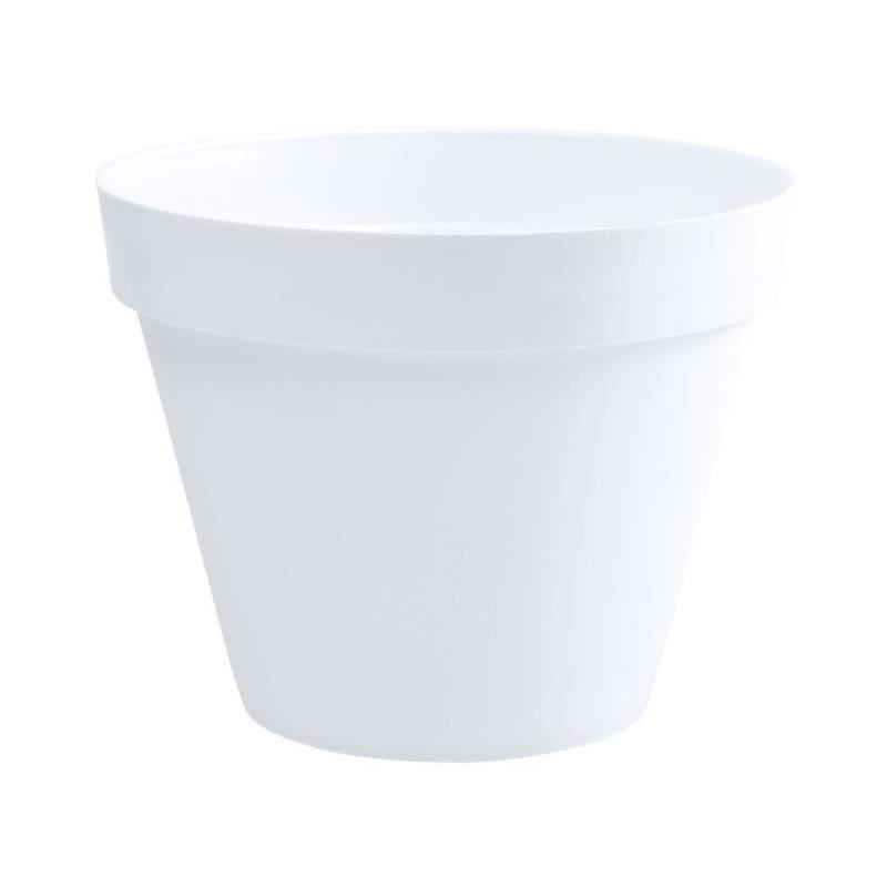 EDA Pot de fleur rond Toscane - Ø 40 x H 32 cm - 23 L - Blanc