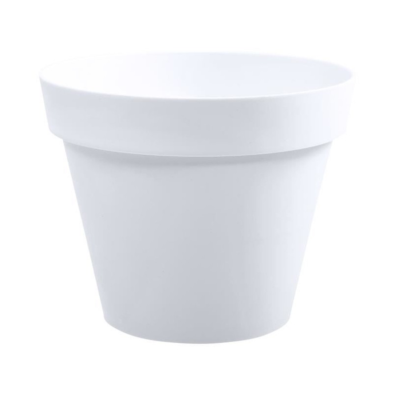 EDA Pot de fleur rond Toscane - Ø 30 x H 26 cm - 10 L - Blanc