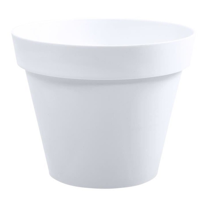 EDA Pot de fleur rond Toscane - Ø 30 x H 26 cm - 10 L - Blanc