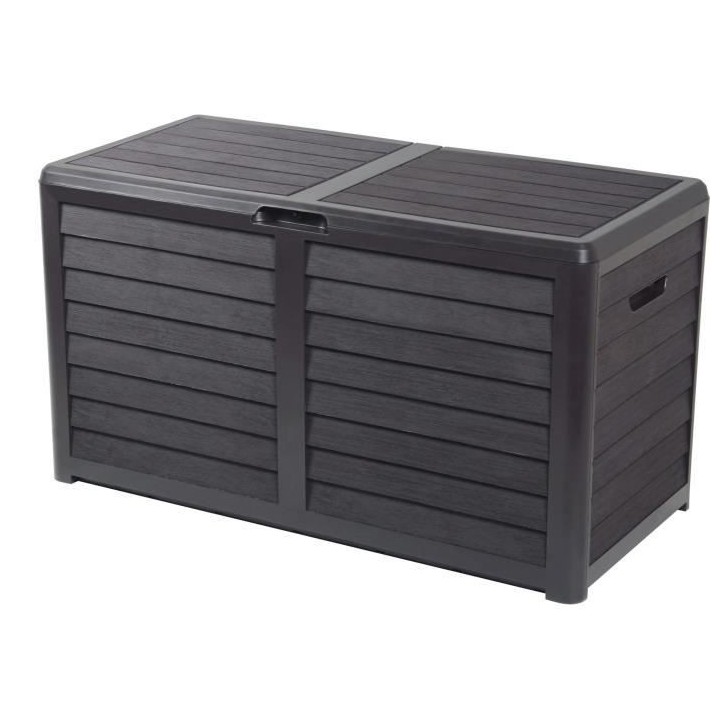 EDA Coffre de jardin BAYA en Plastique 420 litres - Décor imitation b