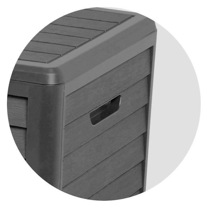 EDA Coffre de jardin BAYA en Plastique 420 litres - Décor imitation b