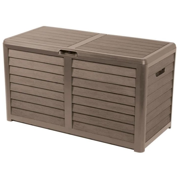 EDA Coffre de jardin BAYA en Plastique 420 litres - Décor imitation b