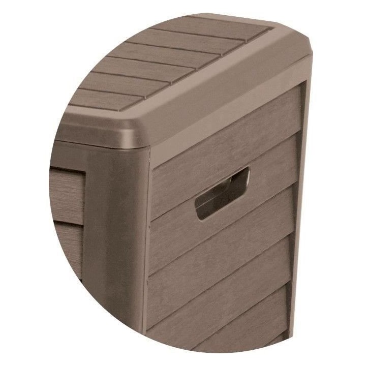 EDA Coffre de jardin BAYA en Plastique 420 litres - Décor imitation b