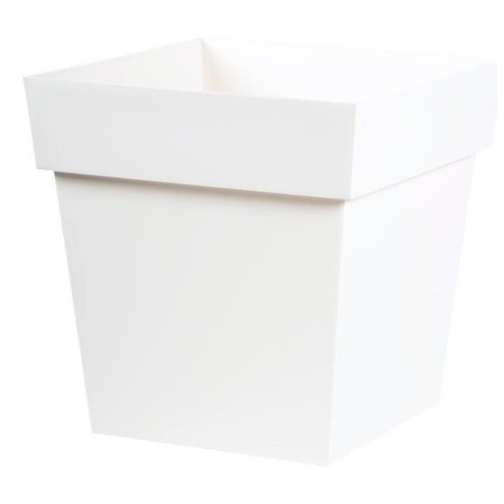Pot de fleur EDA Plastique Carré TOSCANE Blanc 39 x 39 x H 39 cm 38 L