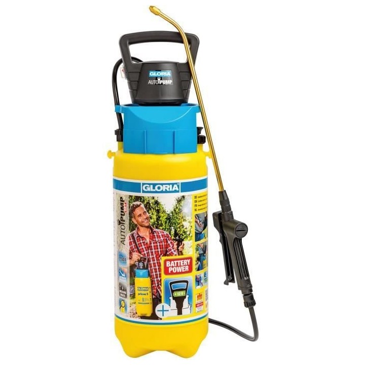 Pulvérisateur a pression 5L GLORIA AutoPomp Set - Avec pompe électri