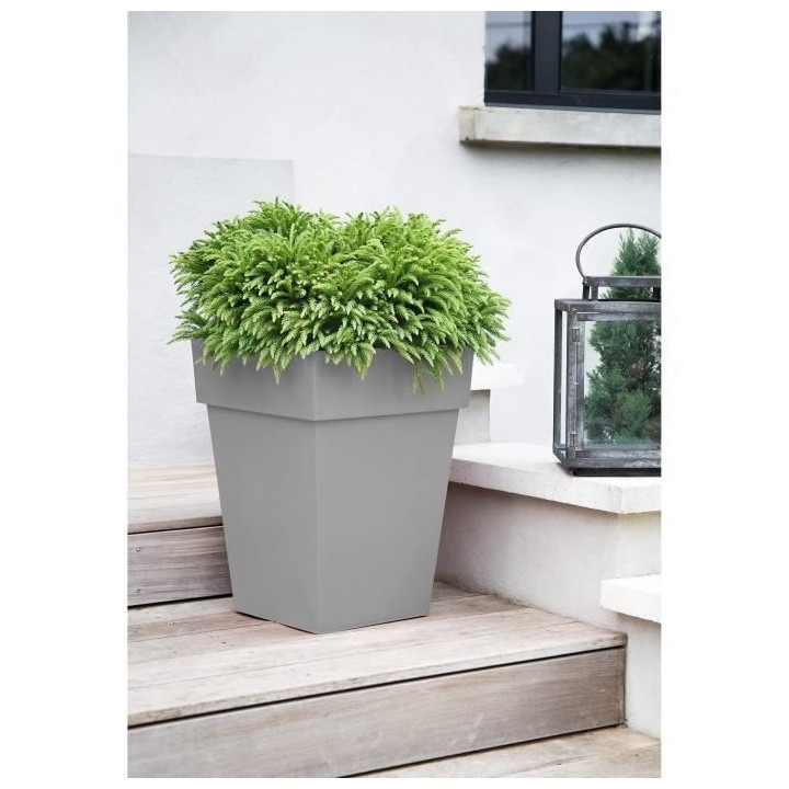 EDA Pot de Fleur Carré Mi-Haut TOSCANE - 51 L - 39 x 39 x H 53 cm - G