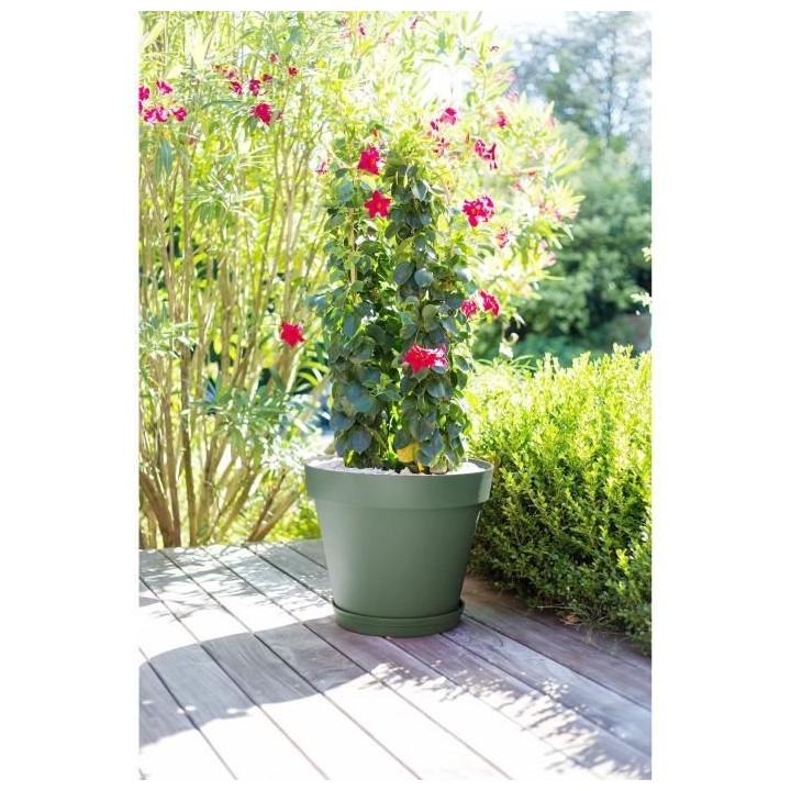 EDA PLASTIQUE - Pot de fleur rond Toscane - Ø 48 x H39 cm - 43 L - Ve