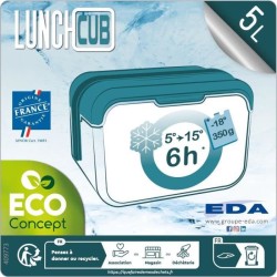 Lunch Cub - EDA - Mariniere 5L - Glaciere Isotherme Boite a Repas - Décor Marin - 32,6 x 19,9 x 18,9 cm