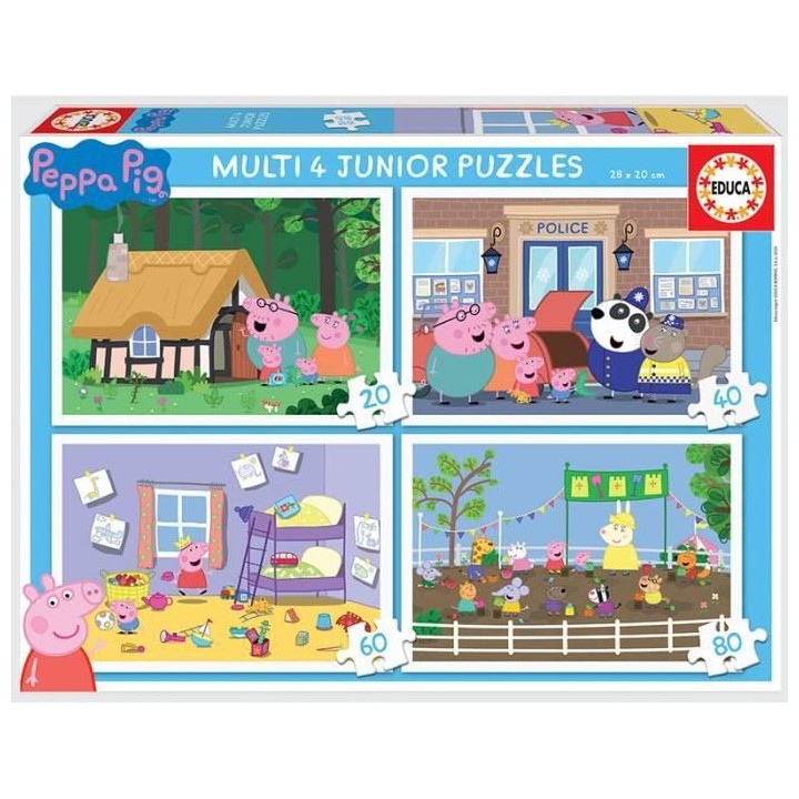 MULTI 4 JUNIOR PEPPA PIG - 4 puzzles progressifs
