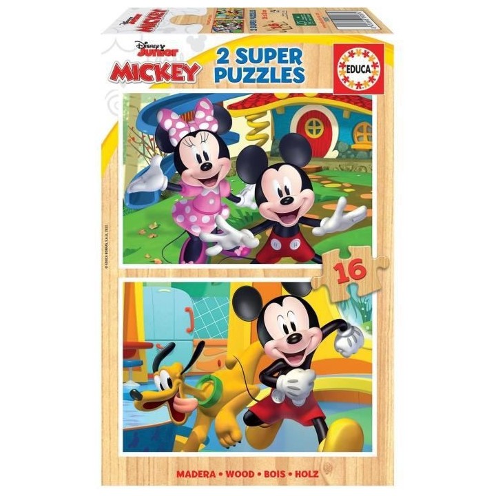 MICKEY & MINNIE - 2 puzzles en bois