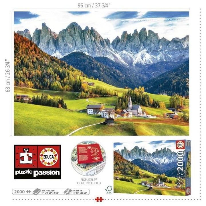 AUTOMNE DANS LES DOLOMITES - Puzzle de 2000 pieces