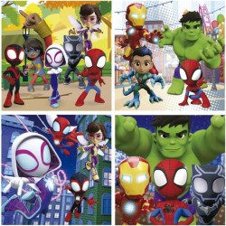 SPIDEY & HIS AMAZING FRIENDS - Malette de 4 puzzles progressifs