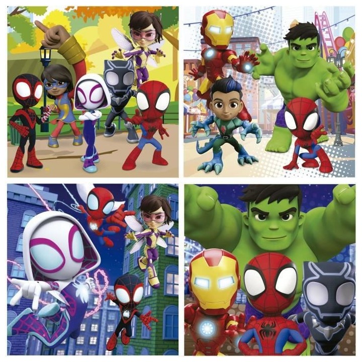 SPIDEY & HIS AMAZING FRIENDS - Malette de 4 puzzles progressifs