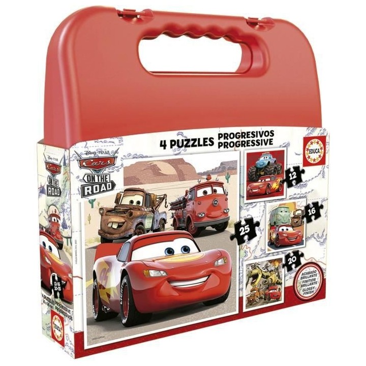 CARS - Malette de 4 puzzles progressifs