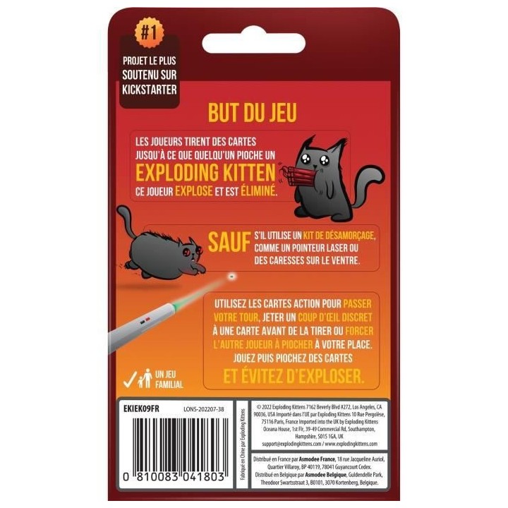Exploding Kittens 2 Joueurs - Asmodee - Jeu de société