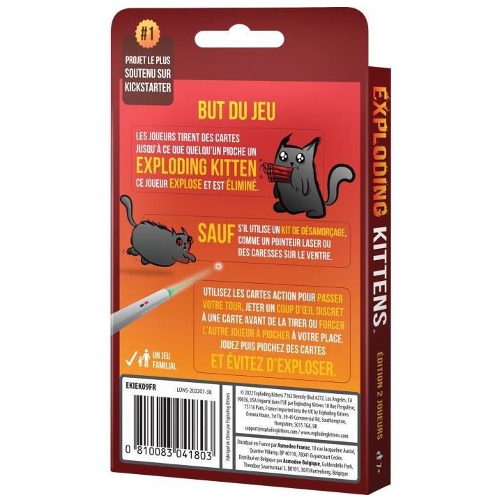 Exploding Kittens 2 Joueurs - Asmodee - Jeu de société
