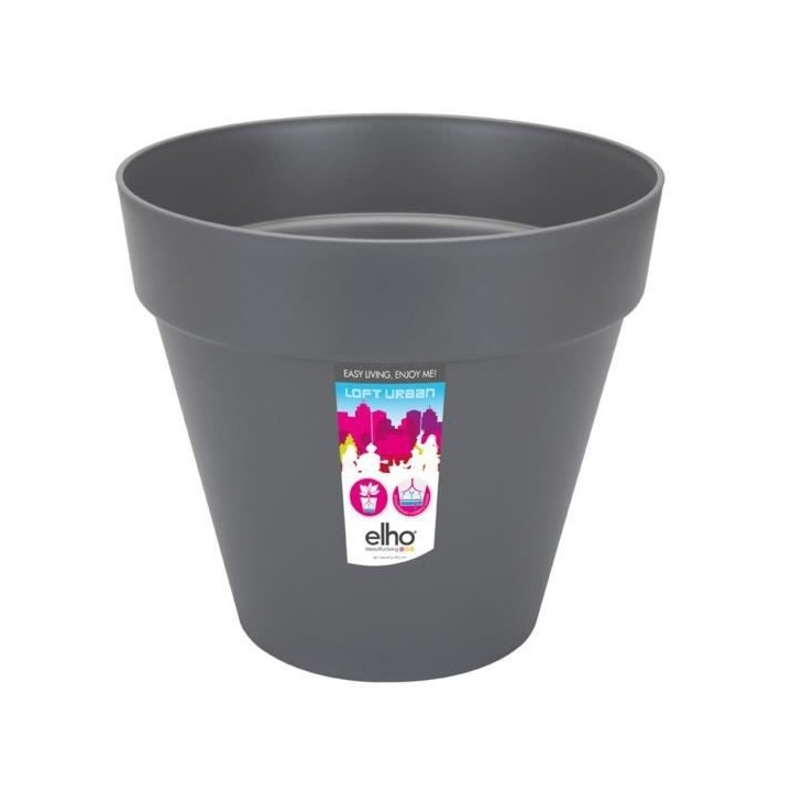 Pot de fleur Elho Plastique Rond Loft Urban Gris anthracite Ø 50 cm 4