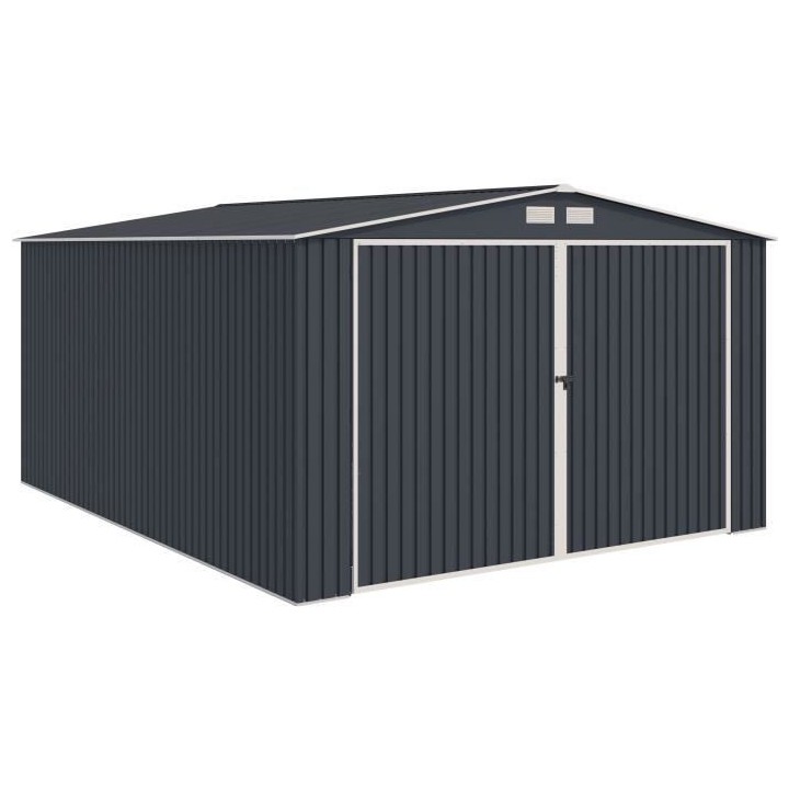 Garage en métal 18,2 m² - Avec kit d'ancrage inclus