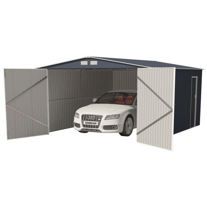 Garage en métal 18,2 m² - Avec kit d'ancrage inclus
