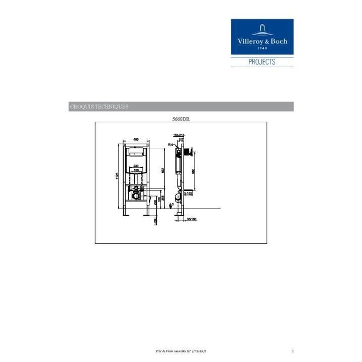 VILLEROY & BOCH - Pack WC O.novo suspendu sans bride - Céramique - av