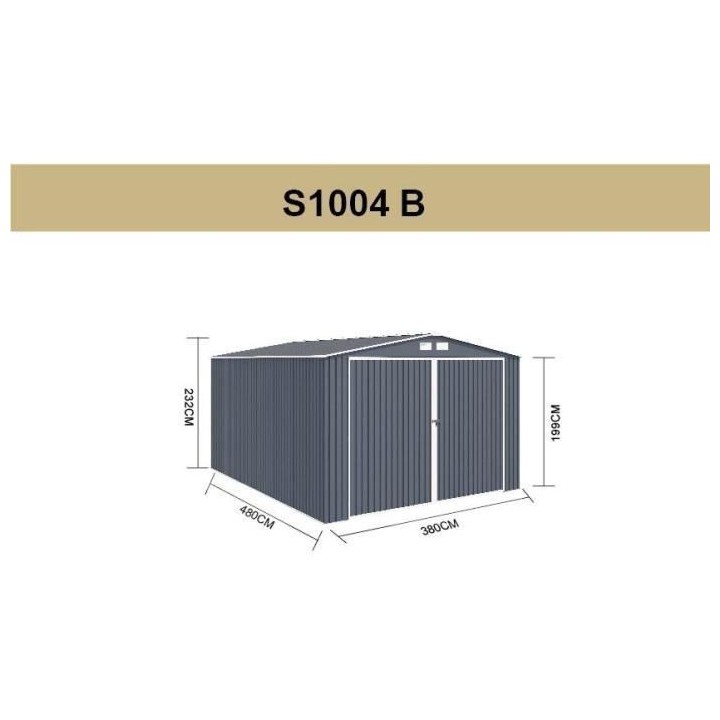 Garage en métal 18,2 m² - Avec kit d'ancrage inclus