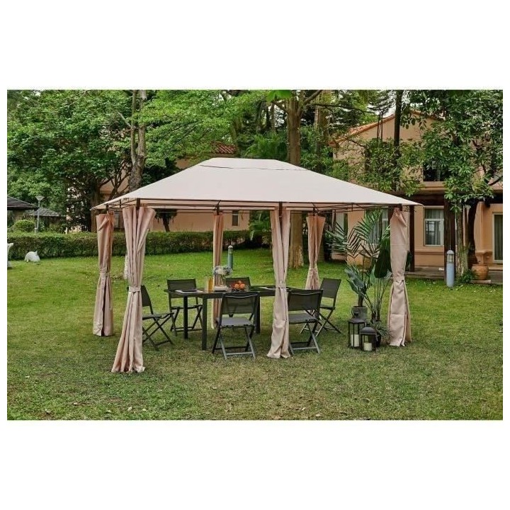 Tonnelle de jardin Lagoon - 3 x 4 x H.2,65 m - Structure Acier et toil
