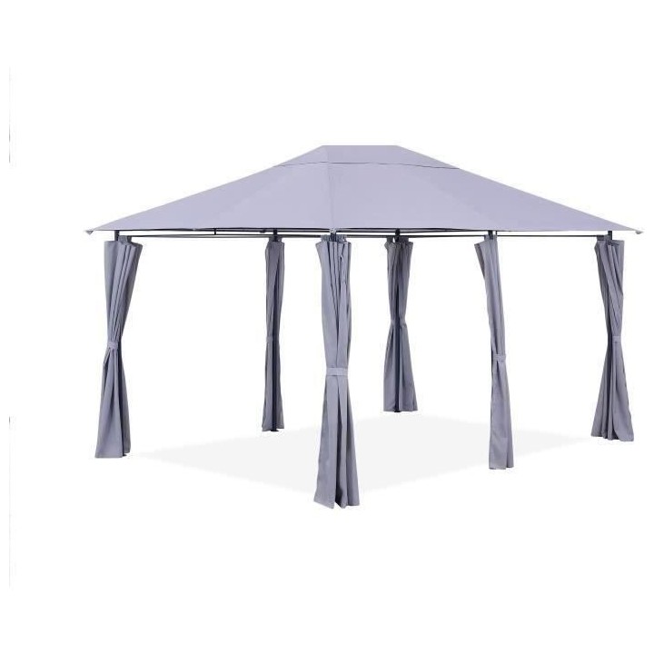 Tonnelle de jardin LAGOON - 3 x 4 x H.2,65 m - Structure Acier et toil