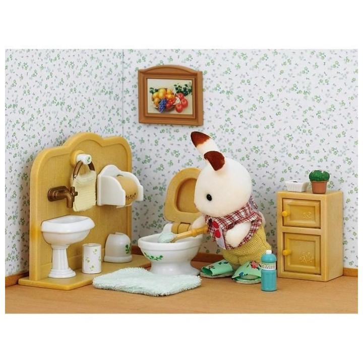 SYLVANIAN FAMILIES - 5015 - Le frere lapin chocolat et toilettes - Le