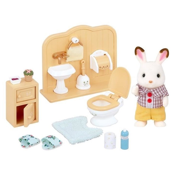 SYLVANIAN FAMILIES - 5015 - Le frere lapin chocolat et toilettes - Le