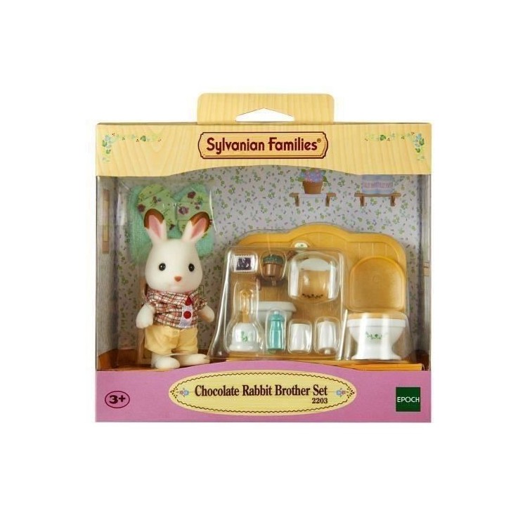 SYLVANIAN FAMILIES - 5015 - Le frere lapin chocolat et toilettes - Le