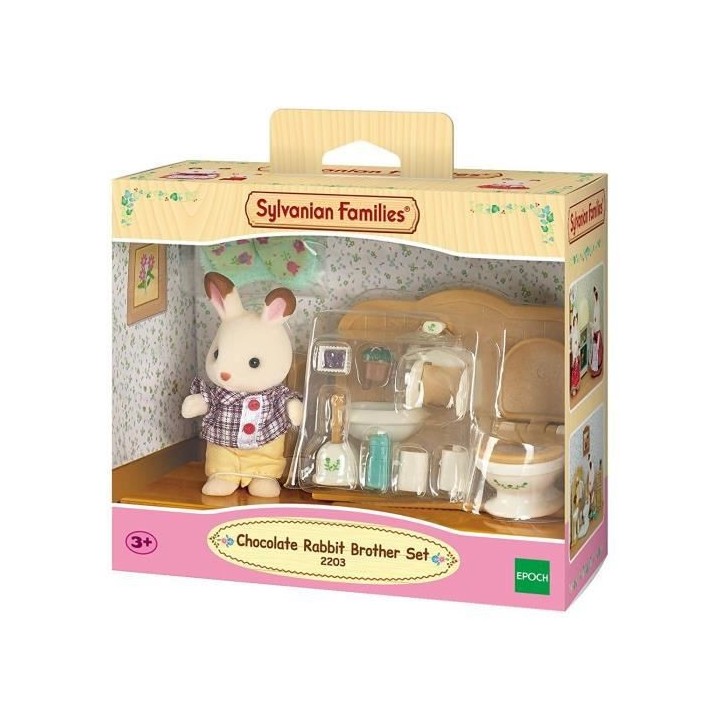 SYLVANIAN FAMILIES - 5015 - Le frere lapin chocolat et toilettes - Le