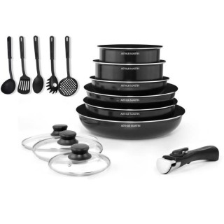 ARTHUR MARTIN Batterie de cuisine amovible 15 pieces 16-20-22-24-26 cm