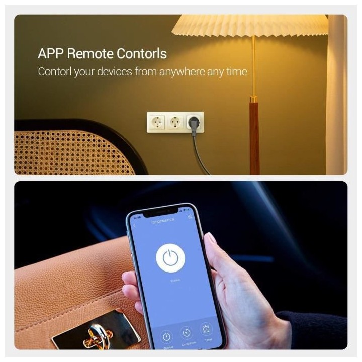 EZVIZ Prise Connectée WiFi, Smart Plug avec Mesure Consommation