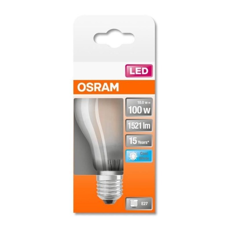 OSRAM Ampoule LED Standard verre dépoli 10W 100 E27 froid