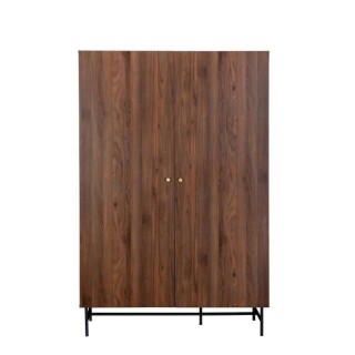 Dressing 2 portes 2 tiroirs - Bois et métal - L 126 x P 50 x H 190 -