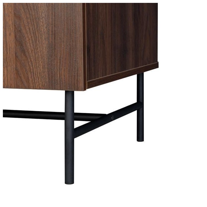 Dressing 2 portes 2 tiroirs - Bois et métal - L 126 x P 50 x H 190 -