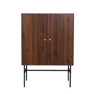 Buffet haut 2 portes 1 tiroir - Bois et métal - LODGE - L 90 x P 39,5