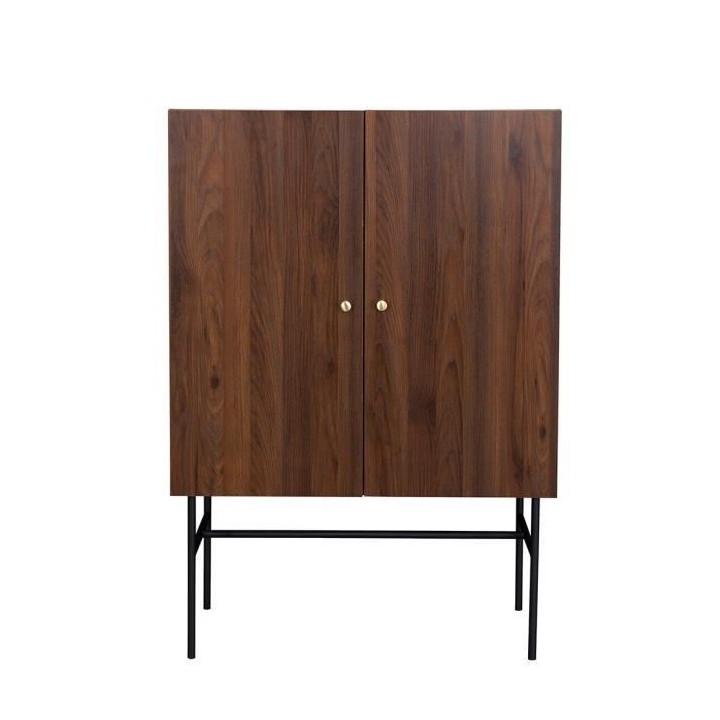 Buffet haut 2 portes 1 tiroir - Bois et métal - LODGE - L 90 x P 39,5