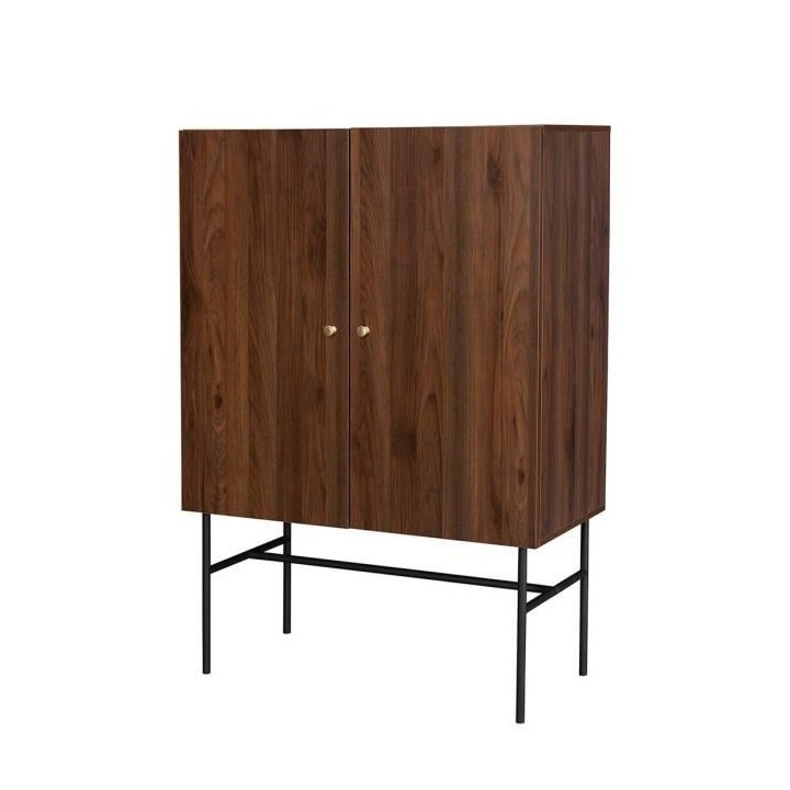 Buffet haut 2 portes 1 tiroir - Bois et métal - LODGE - L 90 x P 39,5